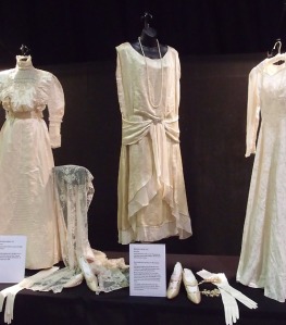 1920s wedding dress in the Cavalcade vintage clothing display